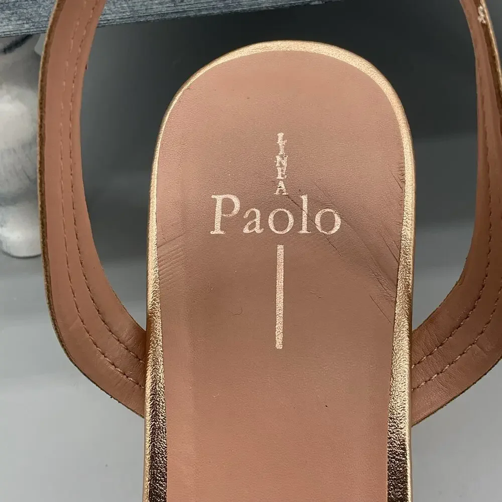 NEW Linea Paolo Women’s Emmie Heeled Sandals Gold Size 10M